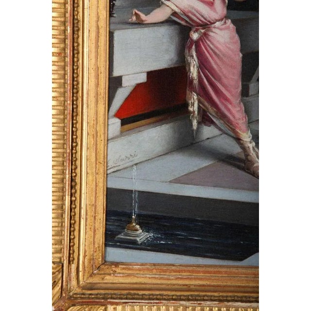 Pompeian Scene, Oil on Canvas, Egisto Sarri For Sale - Image 3 of 8