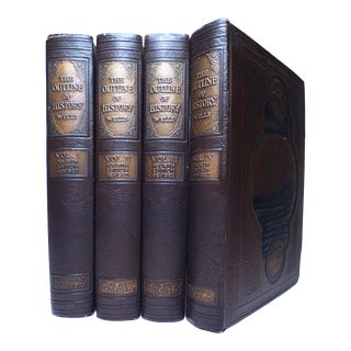1920s Illustrated Volume Set, h.g. Wells the Outline of History - Being a Plain History of Life and Mankind - 4 Books For Sale