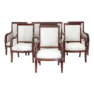 19th Century French Empire Mahogany Salon Suite, 1880, Set of 7 For Sale