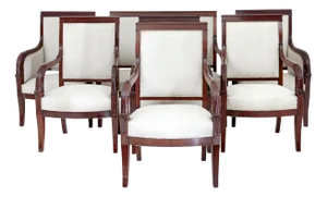 19th Century French Empire Mahogany Salon Suite, 1880, Set of 7