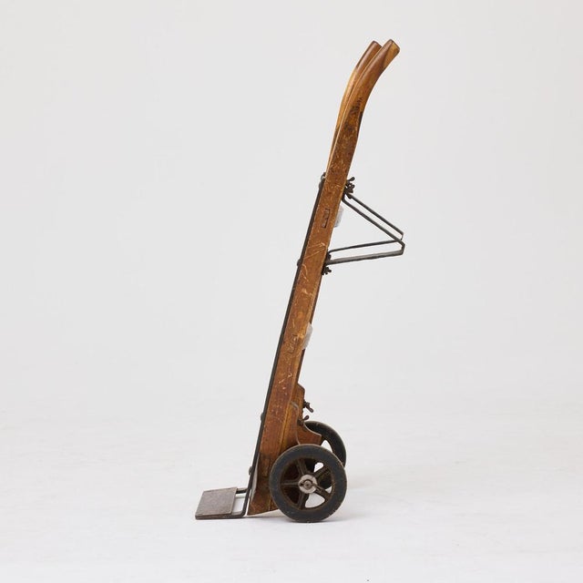 Vintage Industrial Wood and Iron Hand Truck, 1930s For Sale - Image 11 of 14
