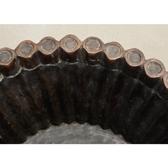 Metal Set of Three Bronzed Faux-Bamboo Jardinières or Planters For Sale - Image 7 of 17