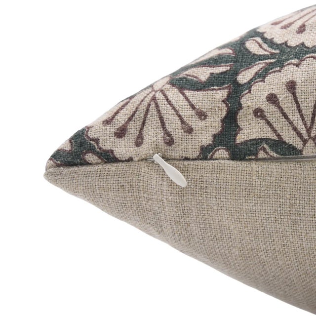 Not Yet Made - Made To Order Fabdivine Throw Pillow Cover 14x14 Inch Handcrafted Block Print Thick Linen-Bijhni For Sale - Image 5 of 5