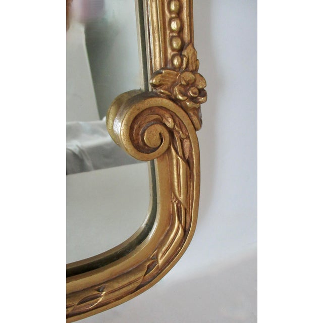 C. 1960's Hollywood Regency Era, French Rococo-Style Gold Gilded Fleur De Lis Wall Mirror For Sale - Image 12 of 15