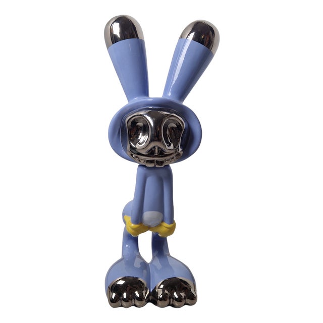 Vintage Coniglieschio Model Sculpture in Glazed Ceramic by Massimo Giacon for Studio Superego, 1990s For Sale