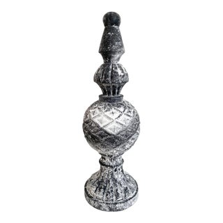 1990s Large Weathered Resin Finial Statue French Country Architectural Decor 19.5" For Sale
