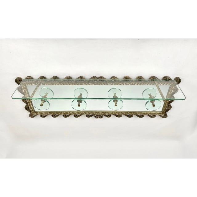 Iron Mirror Glass Coat Rack Stand by Pier Luigi Colli for Cristal Art, Italy, 1950s For Sale - Image 3 of 13