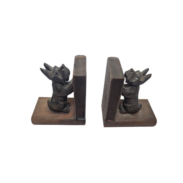 Vintage Figurative Wooden Bookends, 1950s, Set of 2 For Sale - Image 3 of 6