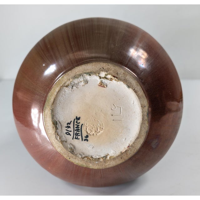 Early 20th Century French Art Nouveau Pottery Vase, Signed For Sale - Image 13 of 14