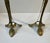 Tall Art Nouveau Leaves Tri-Stand Candleholders in Engraved Brass, 1900s, Set of 2 For Sale - Image 5 of 9