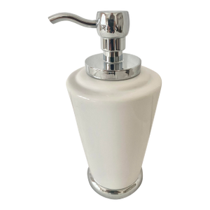 Vintage Restoration Hardware Lido Collection Ceramic Soap Dispenser - White & Chrome Excellent Condition.