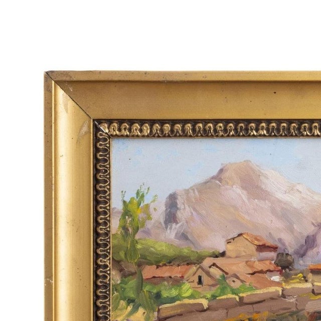 Painting - Carlos Ramos. "Landscape". Oil on platex. Signed. Dimensions: 26 cm x 29.5 cm.