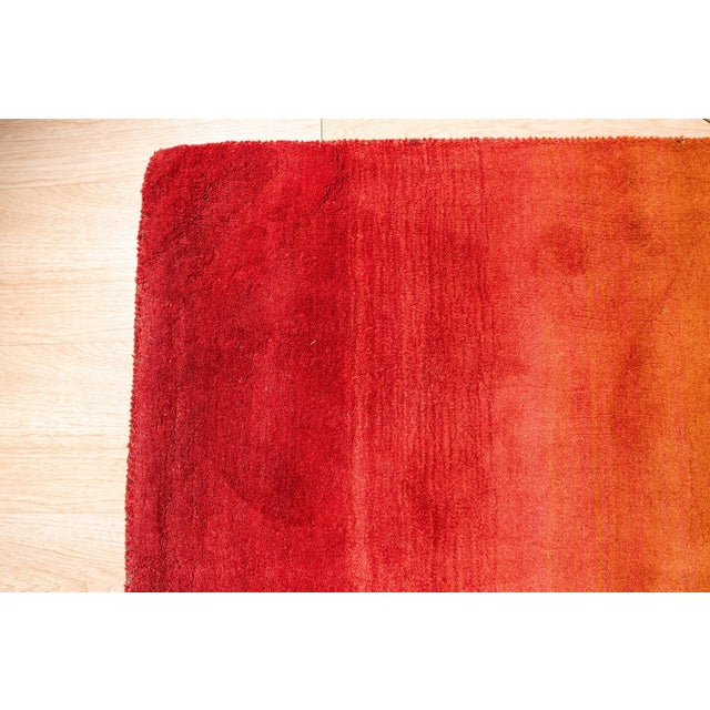 2020s 4x6 Rhea Unique Coral Solid Open Fiel Modern Handmade Wool Carpet Rug For Sale - Image 5 of 5