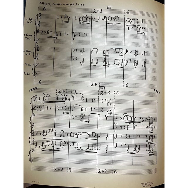 1960 Allen Brings Signed "Canzone" Brass Score & Letter to Leonard Pearlman For Sale In San Francisco - Image 6 of 6