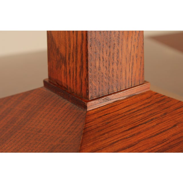 Pair Stickley Mission Oak Slag Glass Lamps For Sale - Image 15 of 18