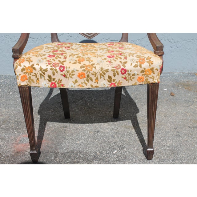 Sheraton Style Heavily Carved Mahogany Armchair For Sale - Image 12 of 13
