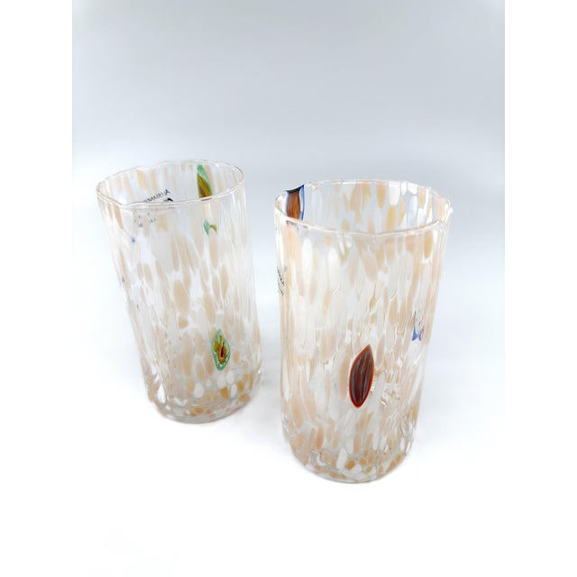 Almond Hand Blown Alessandro Coppola Murano Art Glass Tumblers Handcrafted in Italy - Set of 4 For Sale - Image 8 of 10