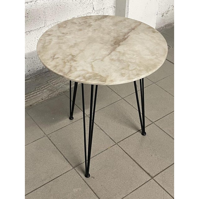 Mid-Century Modern Service Table with White Marble Top, 1950s For Sale - Image 3 of 15