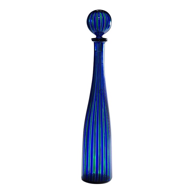 Venini a Canne Bottle 'Elixir' by Gio Ponti Venice Murano For Sale