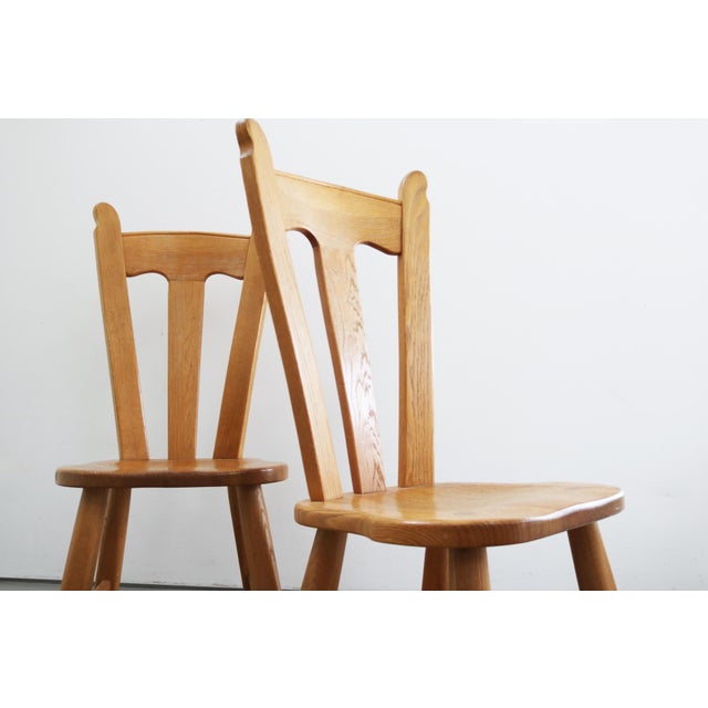 Vintage Brutalist Oak Chairs by De Puydt, 1960s, Set of 6 For Sale - Image 6 of 12