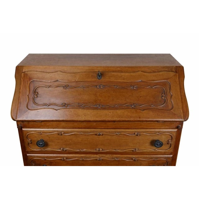 20th Century Louis XV Scriban Chest of Drawers in Walnut For Sale - Image 6 of 10