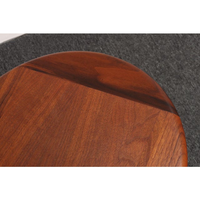 Mid-Century Modern Solid Walnut Tulip Style Pedestal Side Table by Prodelco For Sale - Image 10 of 18