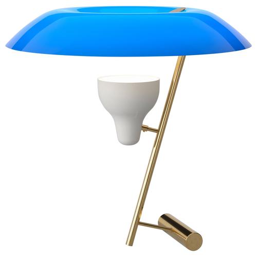 Model 548 Lamp in Polished Brass with Blue Difuser by Gino Sarfatti For Sale - Image 13 of 13