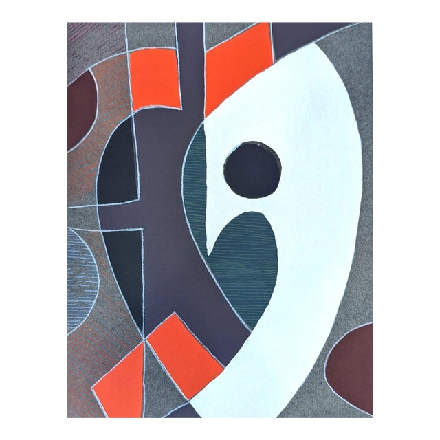 20th Century Limited Edition Signed Abstract Lithograph, Mary Anne Rose - "Colour Composition", Unframed For Sale