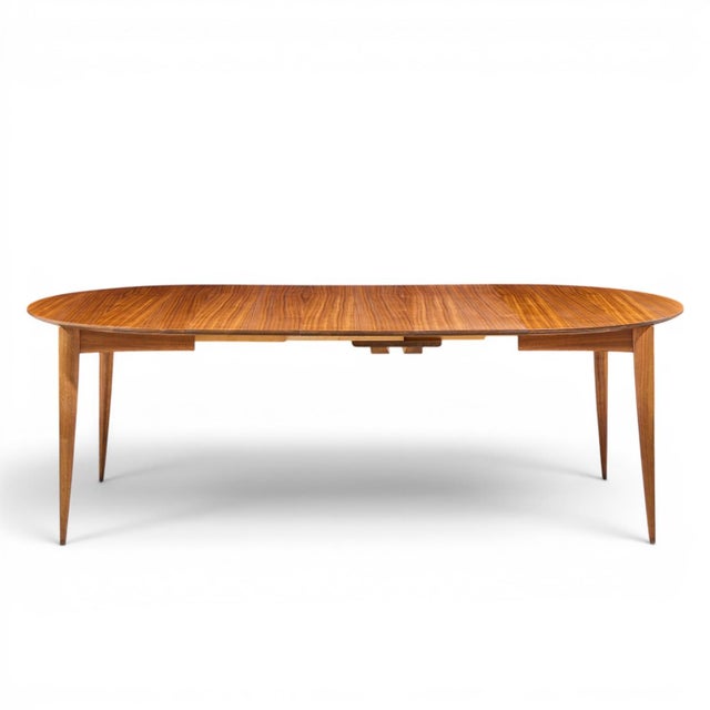 Gio Ponti for Singer & Sons Model 2135 Mid Century Walnut Expanding Dining Table With 4 Leaves For Sale - Image 16 of 18