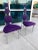 Postmodern Memphis Style Dining Chairs in Purple & Green Microsuede Upholstered Panels For Sale - Image 3 of 13