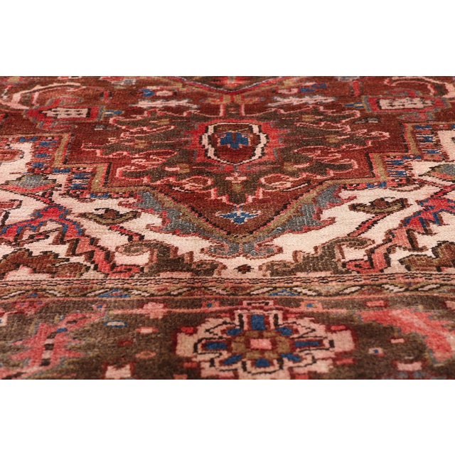 Mid 20th Century Vintage Persian Heriz Rug, 07'07 X 11'00 For Sale - Image 5 of 10