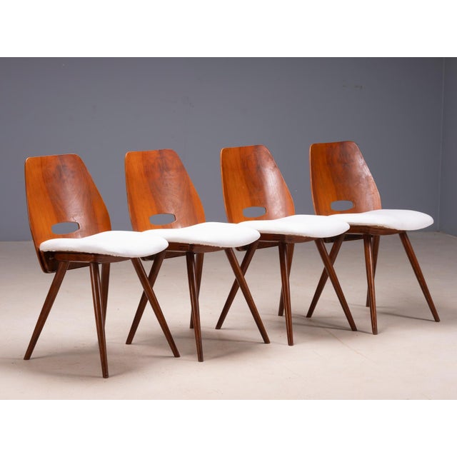 Mid-Century Modern Vintage Chairs Tatra Pravenec Gentleman Mid-20th Century, Czechoslovakia, 1950s, Set of 4 For Sale - Image 3 of 9