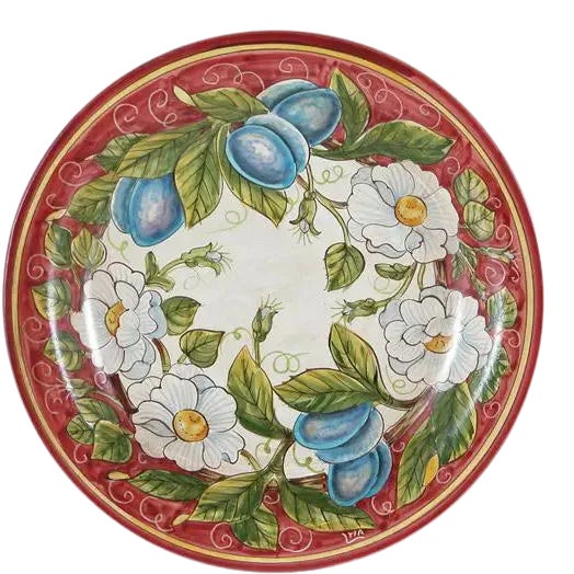 1990s Italian Hand Painted Ceramic Wall Plate For Sale