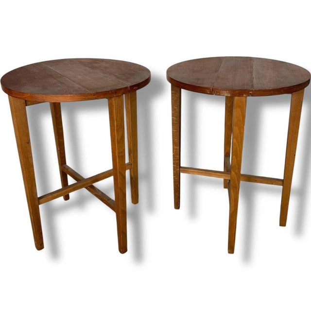 Mid-Century Danish Modern Oak Folding Bedside Tables by Poul Hundevad, Set of 2 For Sale - Image 5 of 9