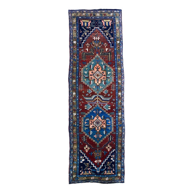 Antique Heriz Runner Rug, 1890s For Sale