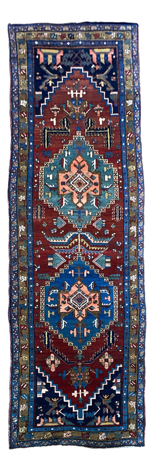 Antique Heriz Runner Rug, 1890s