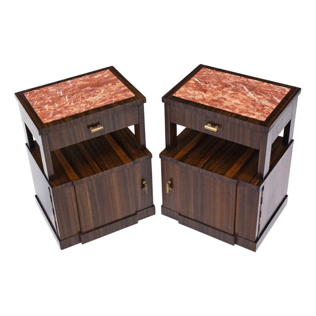 Mid-Century Modern Italian Bedside Cabinets, 1950, Set of 2 For Sale