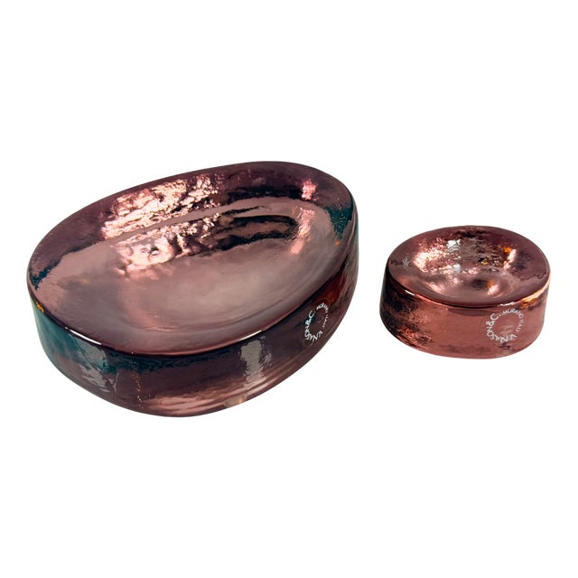 Vintage Murano Glass Trinket Trays by Vincenzo Nason, 1990s, Set of 2 For Sale