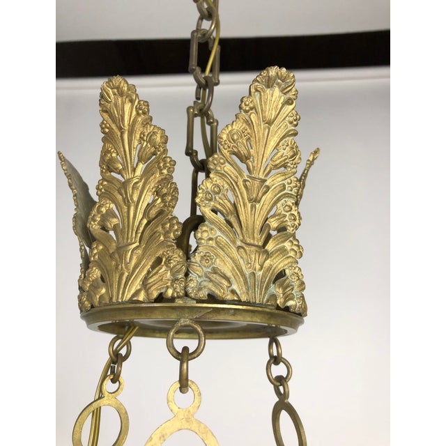 Swedish Black & Gilt Bronze Eagle Empire Chandelier, Early 1800's For Sale - Image 10 of 11