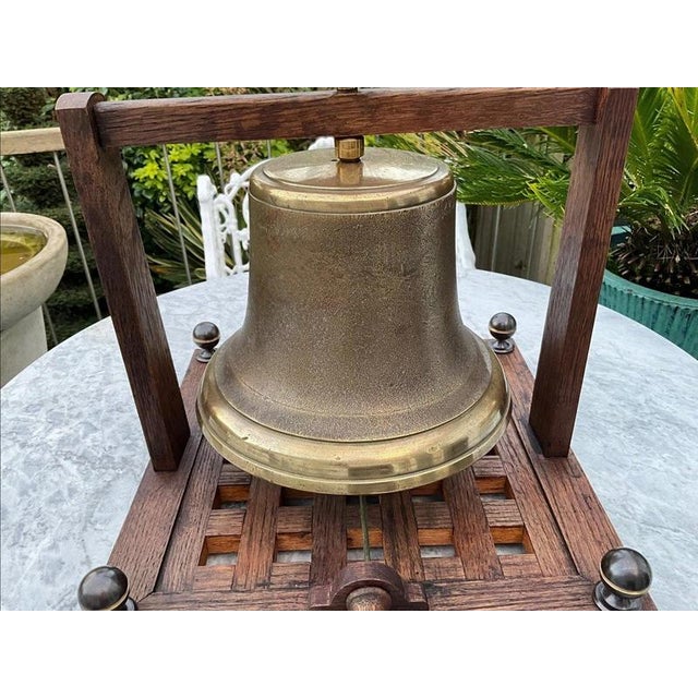 Large Antique Bronze Bell, College, Ship or Servants Bell, 1880 For Sale - Image 4 of 12