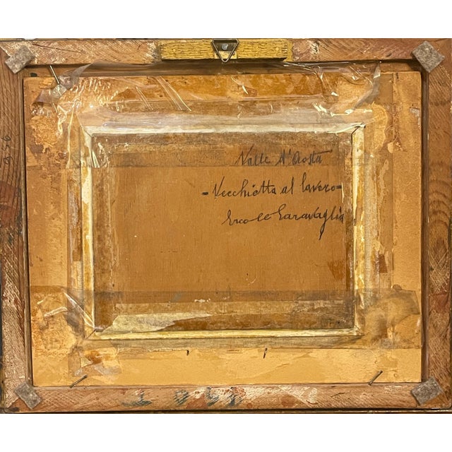 Ercole Garavaglia, Woman at Work, 1890s, Oil on Panel, Framed For Sale - Image 6 of 7