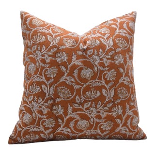 Fabdivine Block Print Cushion Cover 14x14 Inch Duck Canvas-Saraswati For Sale