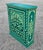 Moroccan Hand Painted Mediterranean Medicine Cabinet / Wall Shelf / Green Zouak For Sale - Image 3 of 7