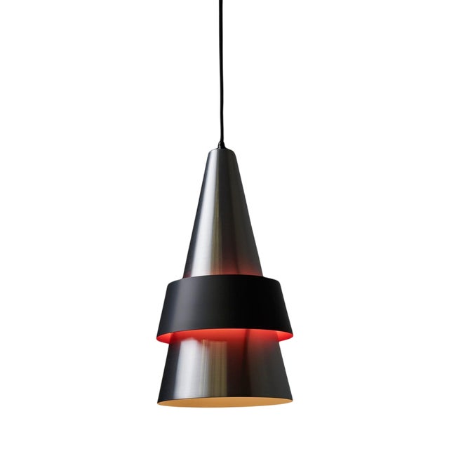 Danish Corona Aluminum Pendant Light by Jo Hammerborg for Fog & Mørup, 1960s For Sale