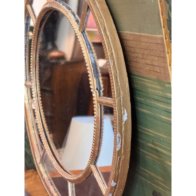 Wood 18th Century George III Giltwood Circular Mirror For Sale - Image 7 of 9