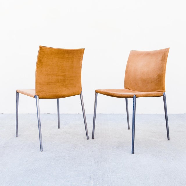 Vintage Italian Suede "Lia" Dining Chairs by Zanotta For Sale - Image 10 of 18