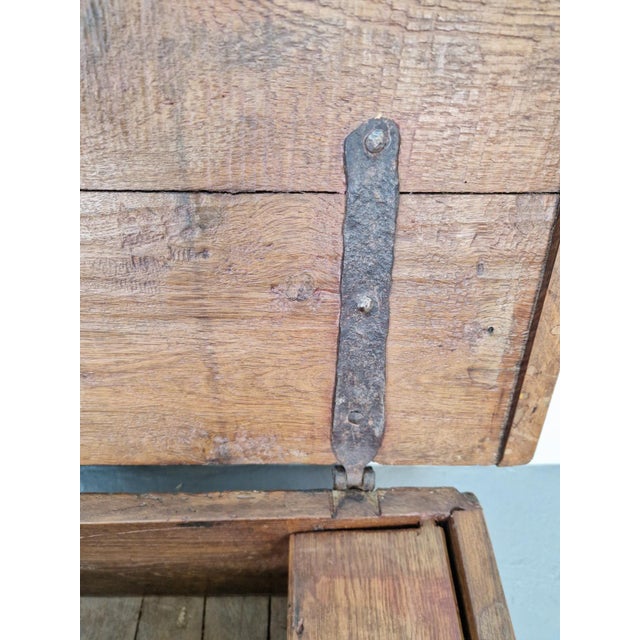 Antique French Brutalist Chest in Oak, 1800 For Sale - Image 15 of 17
