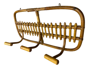 Rattan Coat Rack in the style of Olaf Von Bohr, Italy, 1960s