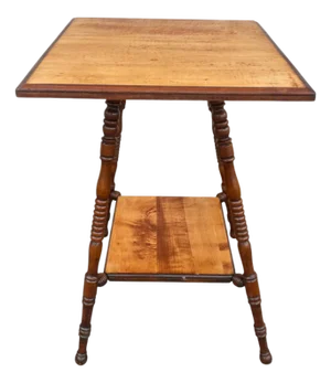 Antique American Maple Parlor & Accent Table, Early 1900s, Victorian Style