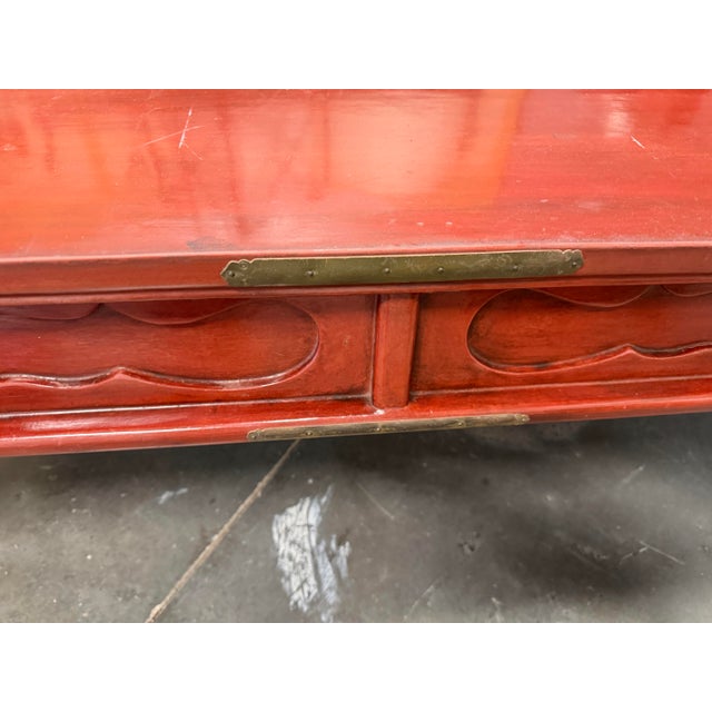 1990s Burton-Ching Ming Style Red Laquer Coffee Table For Sale - Image 4 of 10